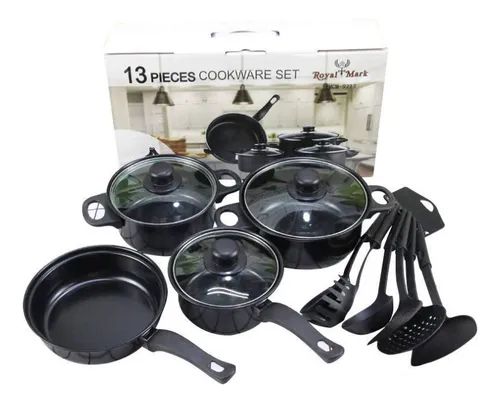 SET DE OLLAS Y JUEGO DE UTENCILIOS DE COCINA 13PZ